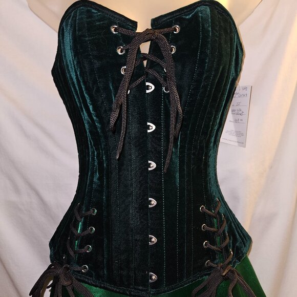 NWT XS BABYLON SILK VELVET TIGHT LACING CORSET 22" DEAD STOCK - Picture 2 of 14